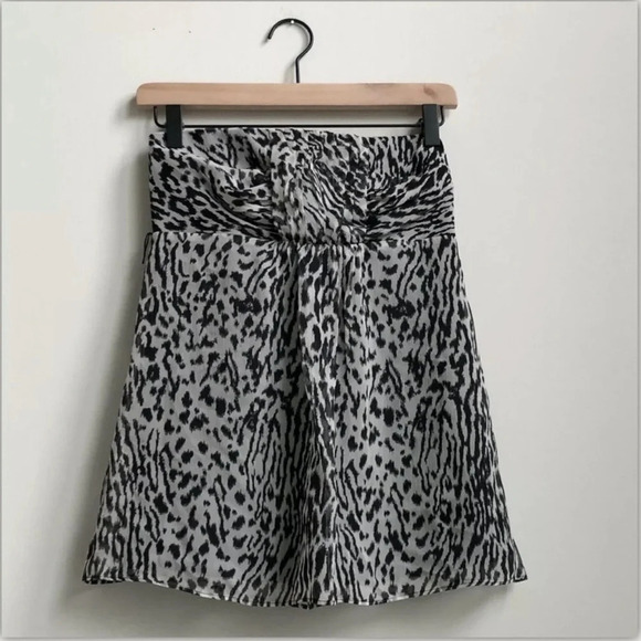 NWT Banana Republic Silk Leopard Animal Strapless Empire Top Babydoll Y2K 90s - Picture 4 of 13